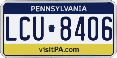 PA license plate LCU8406