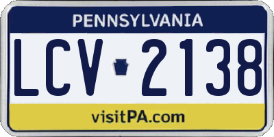 PA license plate LCV2138