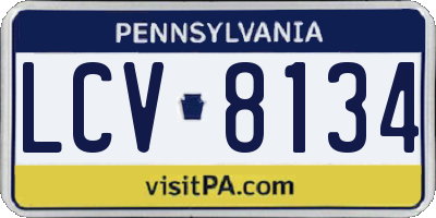 PA license plate LCV8134