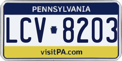 PA license plate LCV8203
