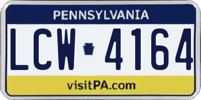 PA license plate LCW4164