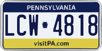 PA license plate LCW4818