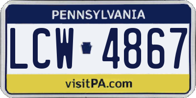 PA license plate LCW4867