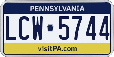 PA license plate LCW5744