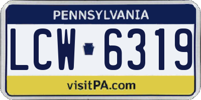 PA license plate LCW6319