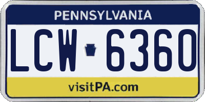 PA license plate LCW6360