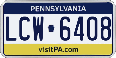 PA license plate LCW6408
