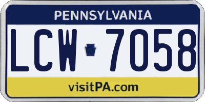 PA license plate LCW7058