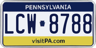 PA license plate LCW8788