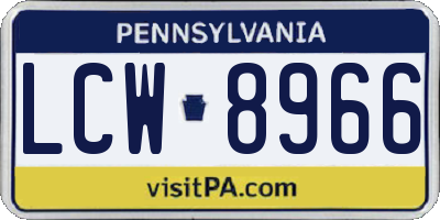 PA license plate LCW8966
