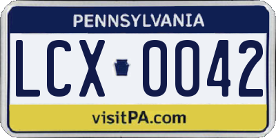 PA license plate LCX0042