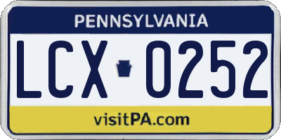 PA license plate LCX0252