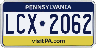 PA license plate LCX2062