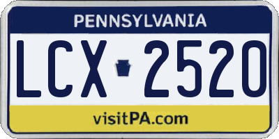 PA license plate LCX2520