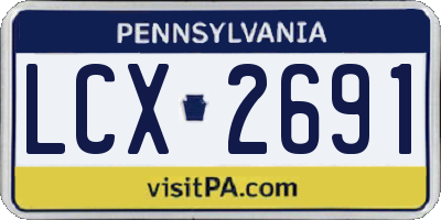 PA license plate LCX2691