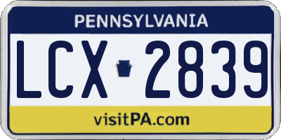 PA license plate LCX2839