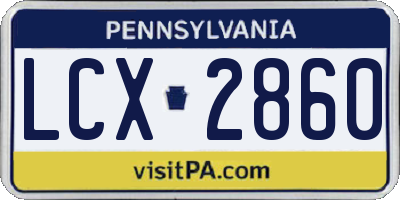 PA license plate LCX2860