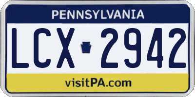 PA license plate LCX2942