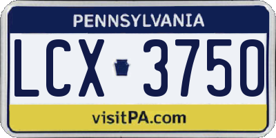 PA license plate LCX3750