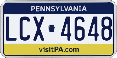 PA license plate LCX4648