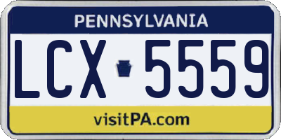 PA license plate LCX5559