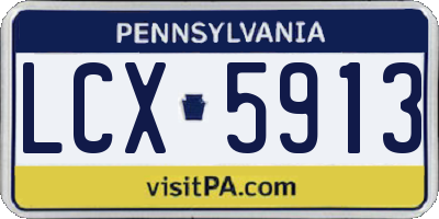 PA license plate LCX5913