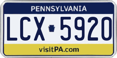 PA license plate LCX5920