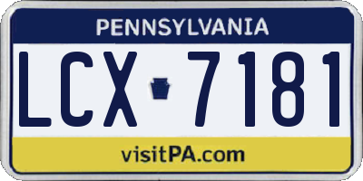 PA license plate LCX7181