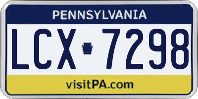 PA license plate LCX7298