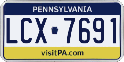PA license plate LCX7691