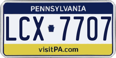 PA license plate LCX7707
