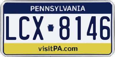 PA license plate LCX8146