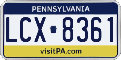 PA license plate LCX8361