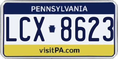 PA license plate LCX8623