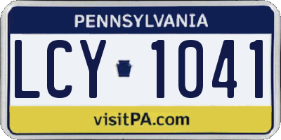 PA license plate LCY1041