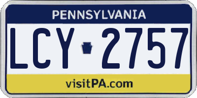 PA license plate LCY2757