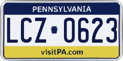 PA license plate LCZ0623