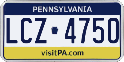 PA license plate LCZ4750