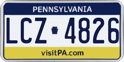 PA license plate LCZ4826