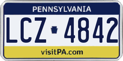 PA license plate LCZ4842