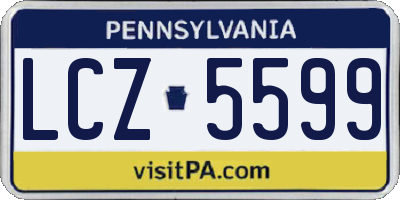 PA license plate LCZ5599