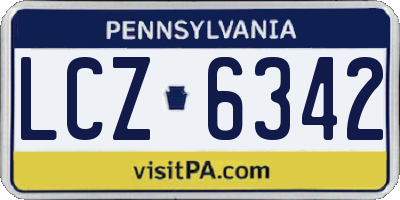 PA license plate LCZ6342