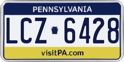 PA license plate LCZ6428