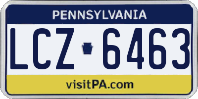PA license plate LCZ6463
