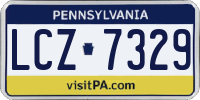 PA license plate LCZ7329