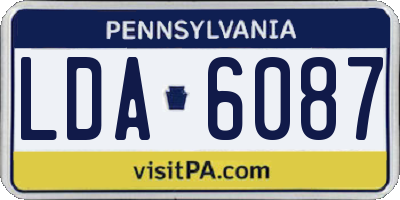 PA license plate LDA6087
