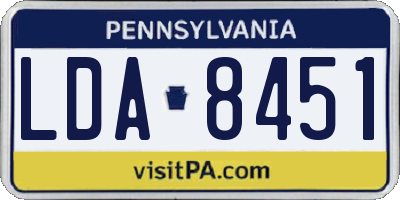 PA license plate LDA8451