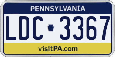 PA license plate LDC3367