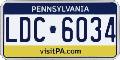 PA license plate LDC6034