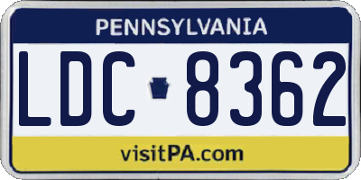PA license plate LDC8362